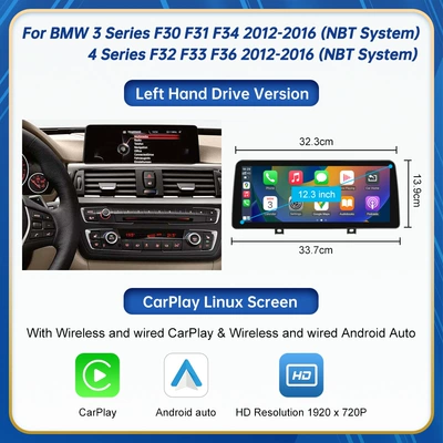 Car display Series NBT system wireless - 123inch-suitable-for-bmw-3-series-4-series-2012-2016-nbt-system-left-hand-drive-cars