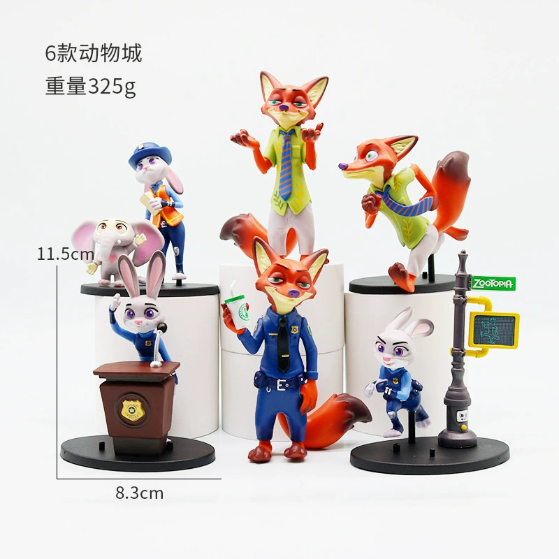 Трендовая серия Blind Box Зверополис 2 Мультфильм Аниме кукла Фигура лиса заяц тигр украшение игрушка