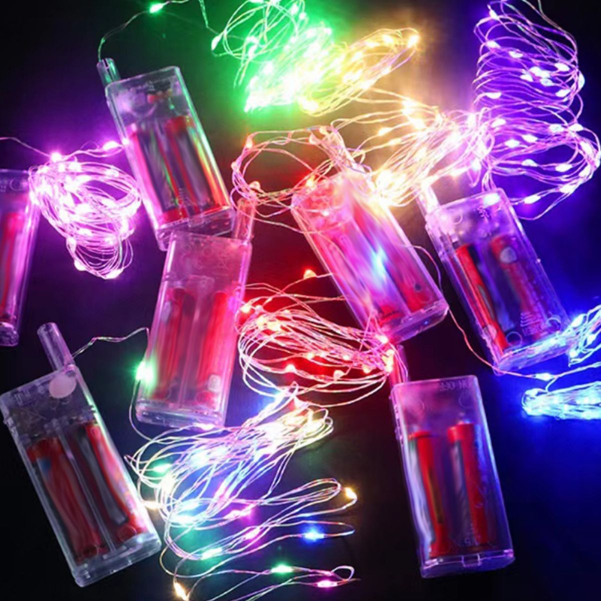 (2개) LED 따뜻한 흰색 빨간색 4 색 깜박이는 조명 끈 조명 활동 분위기 웨이브 볼 2 5 배터리 상자 라이트 스트링 3 미터