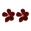 Retro small design fashionable earrings, french style, flowered, trend of season, internet celebrity, light luxury style