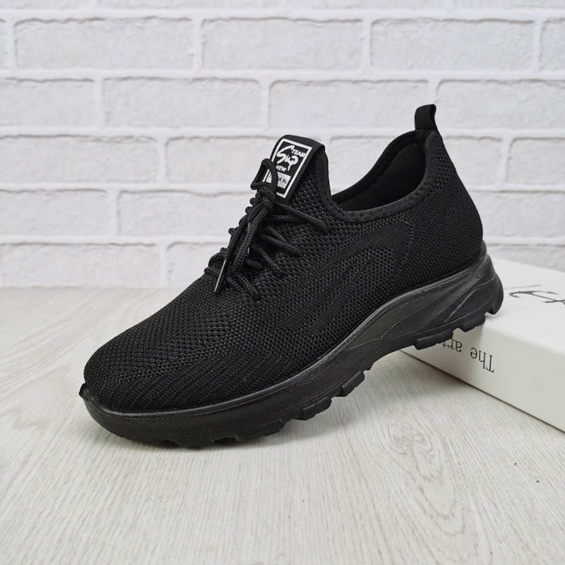Spring Style Old Beijing Cloth Shoes, Casual Small Black Sneakers, Women's Mother's Walking Shoes, Lightweight Polyurethane Sole Shoes for Women