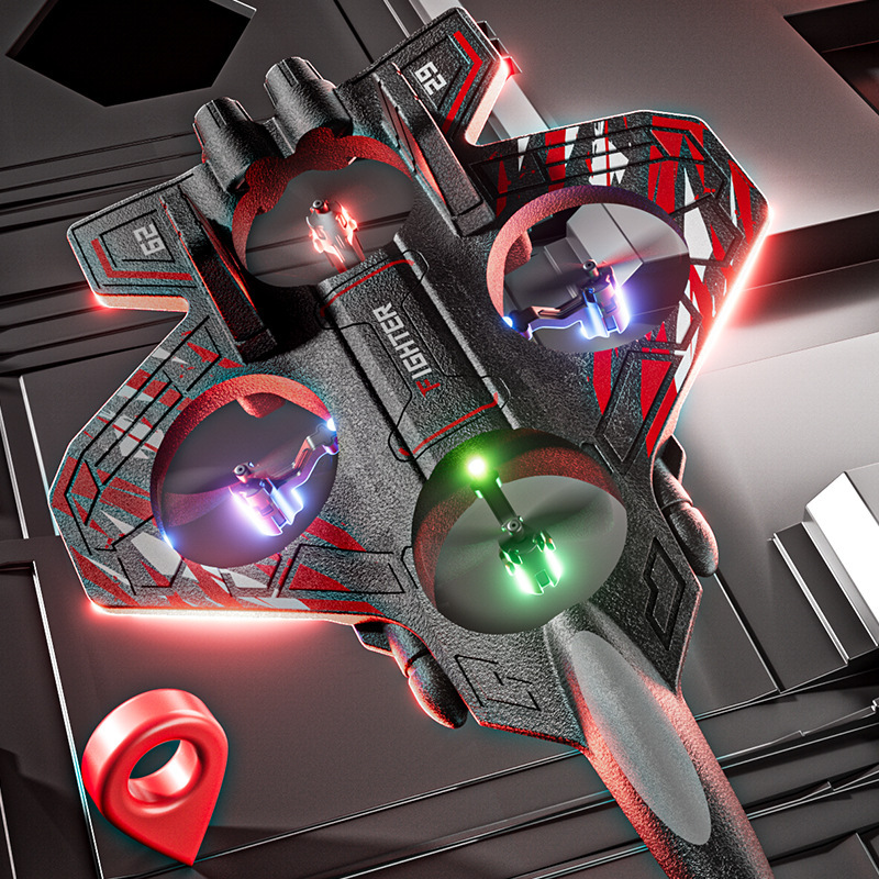 2025 nuevo avión de combate controlado remotamente para niños espuma anti-caída cuadricóptero para estudiantes de escuela primaria pequeños UAV