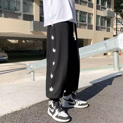 2021春季ins潮牌抽绳束脚卫裤男韩版潮流学生帅气运动休闲宽松裤