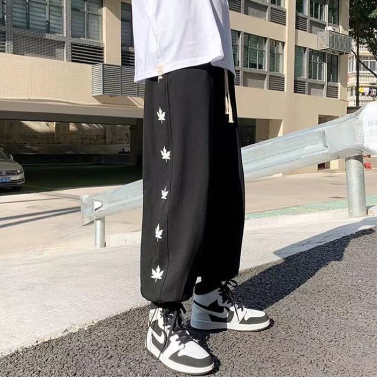 2021春季ins潮牌抽绳束脚卫裤男韩版潮流学生帅气运动休闲宽松裤