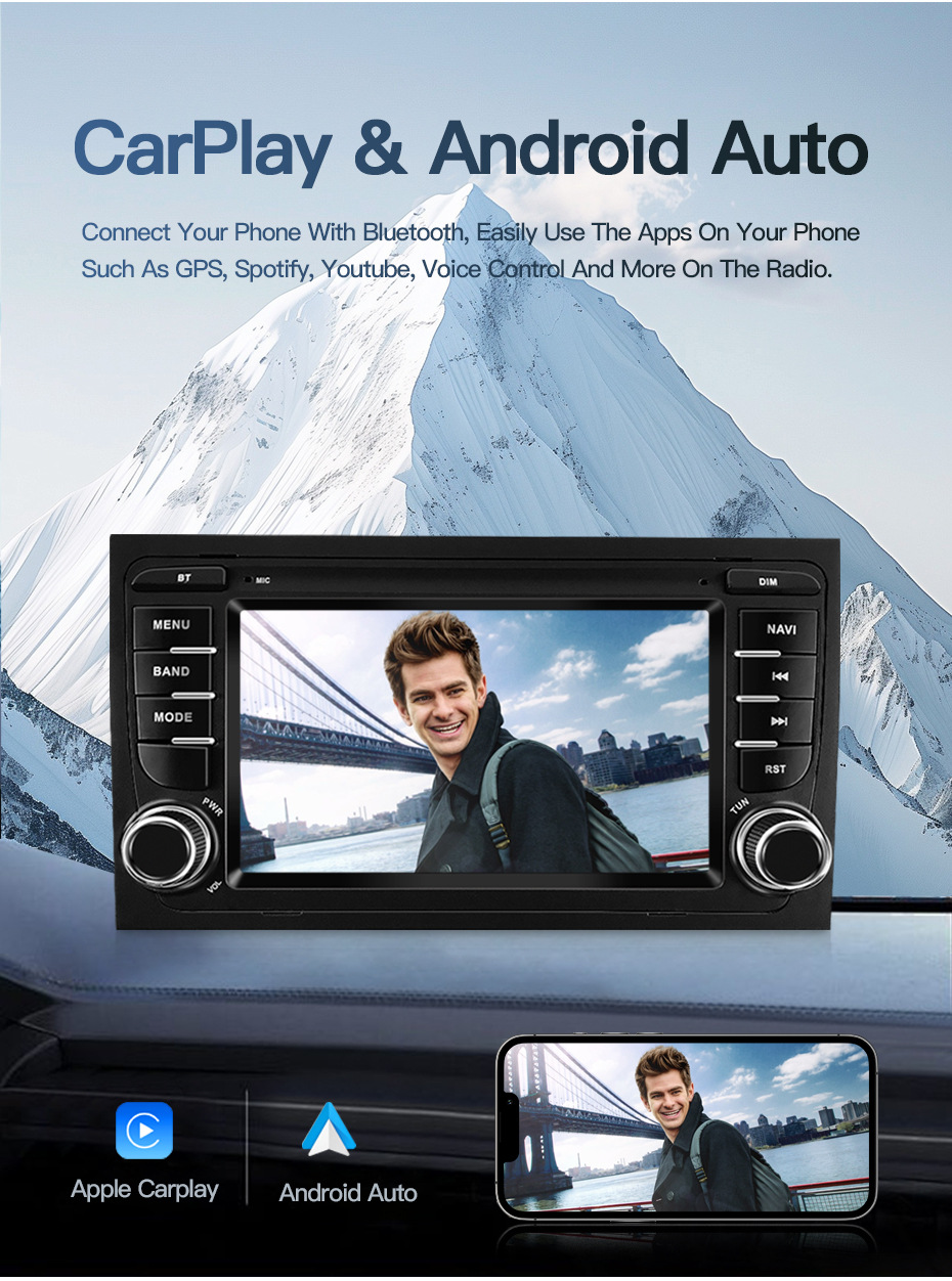 Suitable for Audi 03-12 Models A4 B6 S4 B7 Rs4 Android Car Large-Screen Navigation Reversing Image Radio