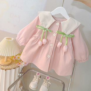 Girls' Windbreaker Jacket Spring and Autumn 2025 New Stylish Children's Spring Outfit Baby Clothes Spring