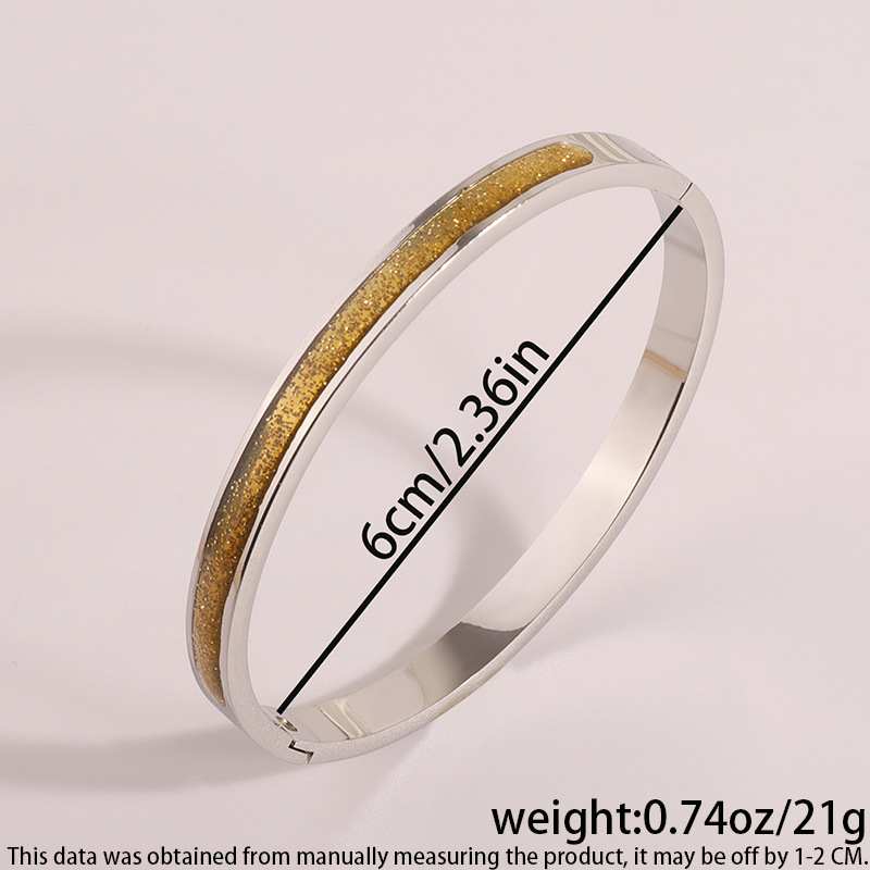 Pulsera de acero inoxidable para mujer, estilo de alta gama, combina con bolsos, diseño único y sencillo con efecto de goteo de aceite, retención de color duradera, pulsera de Kajia.