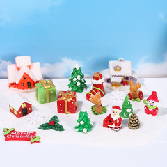 創意的なクリスマスの置物のコケの微景観の生態の瓶の部品のクリスマスツリーの多肉の装飾の小さい置物のdiyのシーン
