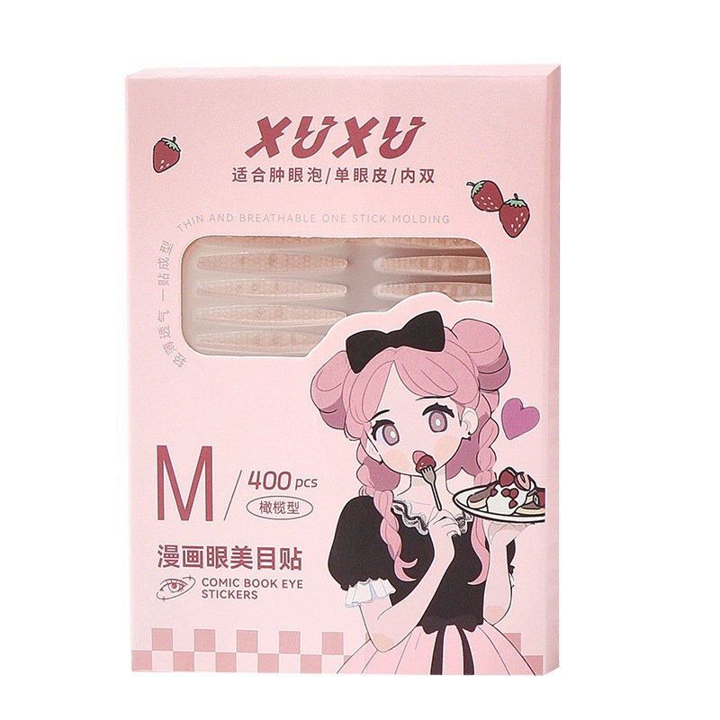 XUXU双眼皮贴隐形自然无痕胶水大水滴化妆师肿眼泡专用内双美目贴|undefined