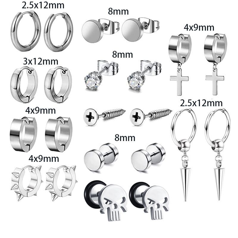 Silver pointed spike labret stud material detail