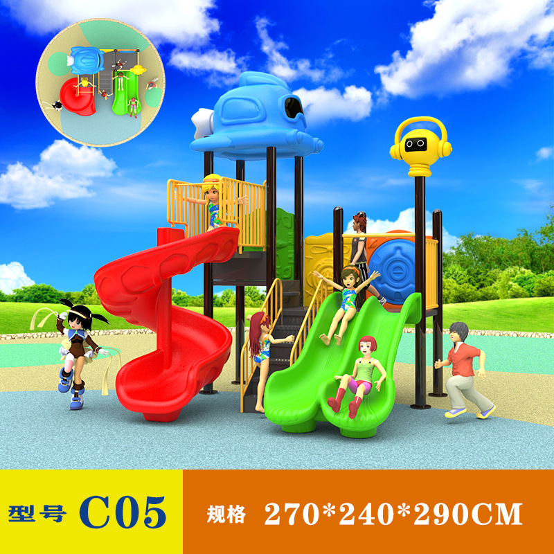 Jardín de infantes al aire libre gran tobogan parque infantil al aire libre comunidad tobogan columpio instalaciones de juego combinadas