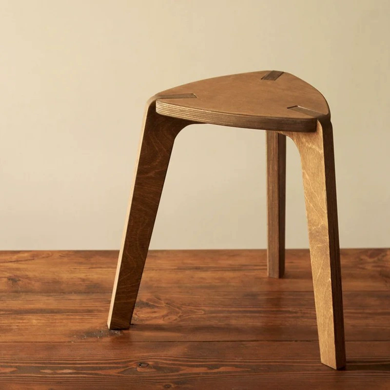 Оптовая продажа трехногого табурета в скандинавском стиле, табурет Sule, изогнутое дерево, современный простой многоцветный деревянный табурет, табурет для обеденного стола
