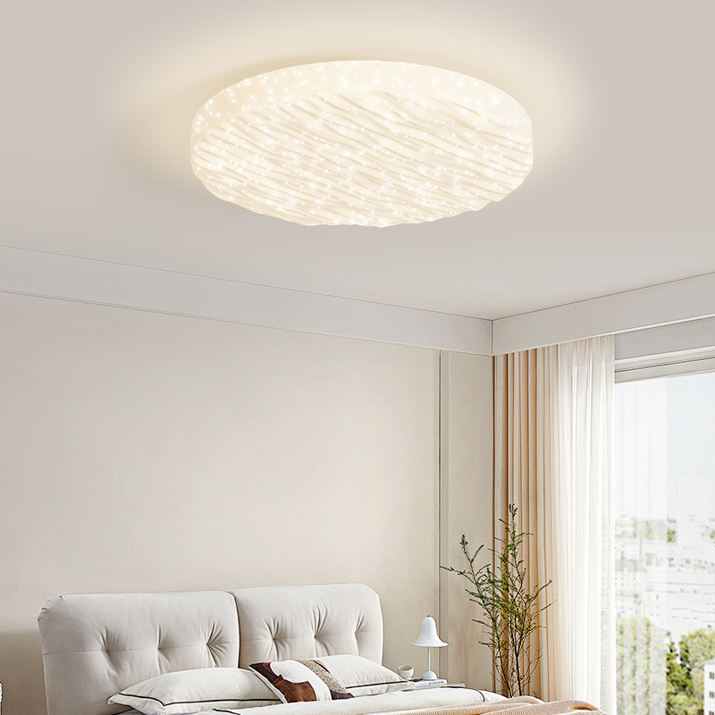 [Estrictamente seleccionado] Nueva lámpara de techo de estudio de atmósfera moderna y simple de estilo cremoso de protección ocular de espectro completo con gypsophila LED