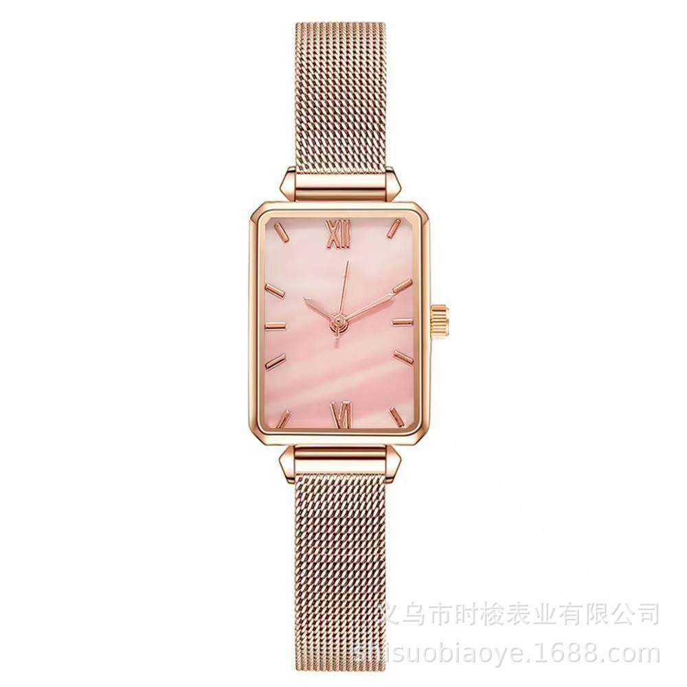 Moda nuevo reloj de mujer Correa de Milán correa de malla pequeño reloj verde reloj de cuarzo cuadrado de mujer de moda coreana
