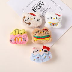 创意卡通KT猫毛绒配饰汉堡全薯条Kitty公仔挂件发饰服装辅料胸针