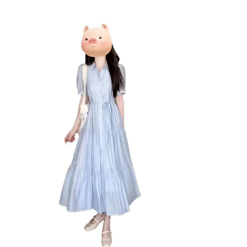 2025年夏服、少し太ったmmのフレンチスタイルの女性用ドレス、ウエスト痩身、ミドル丈のファッショナブルな年齢軽減スカート|undefined