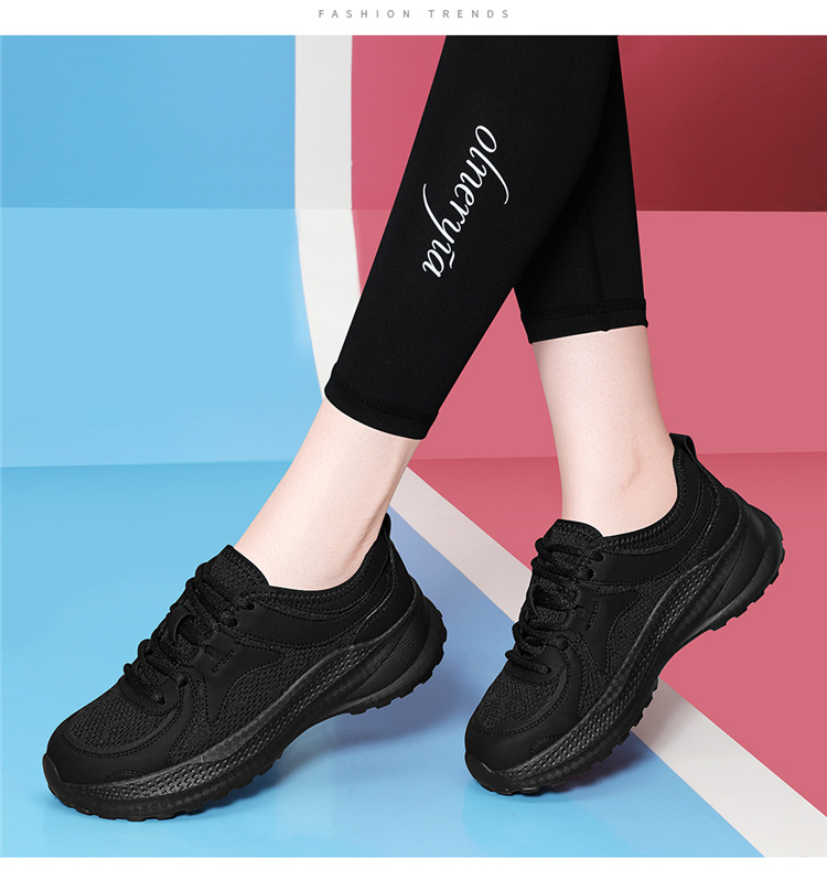Giày sneaker nữ đế dày tăng chiều cao lưới thoáng khí mùa hè 2025 — Da đen 7147, màu be 7147 chi tiết 5