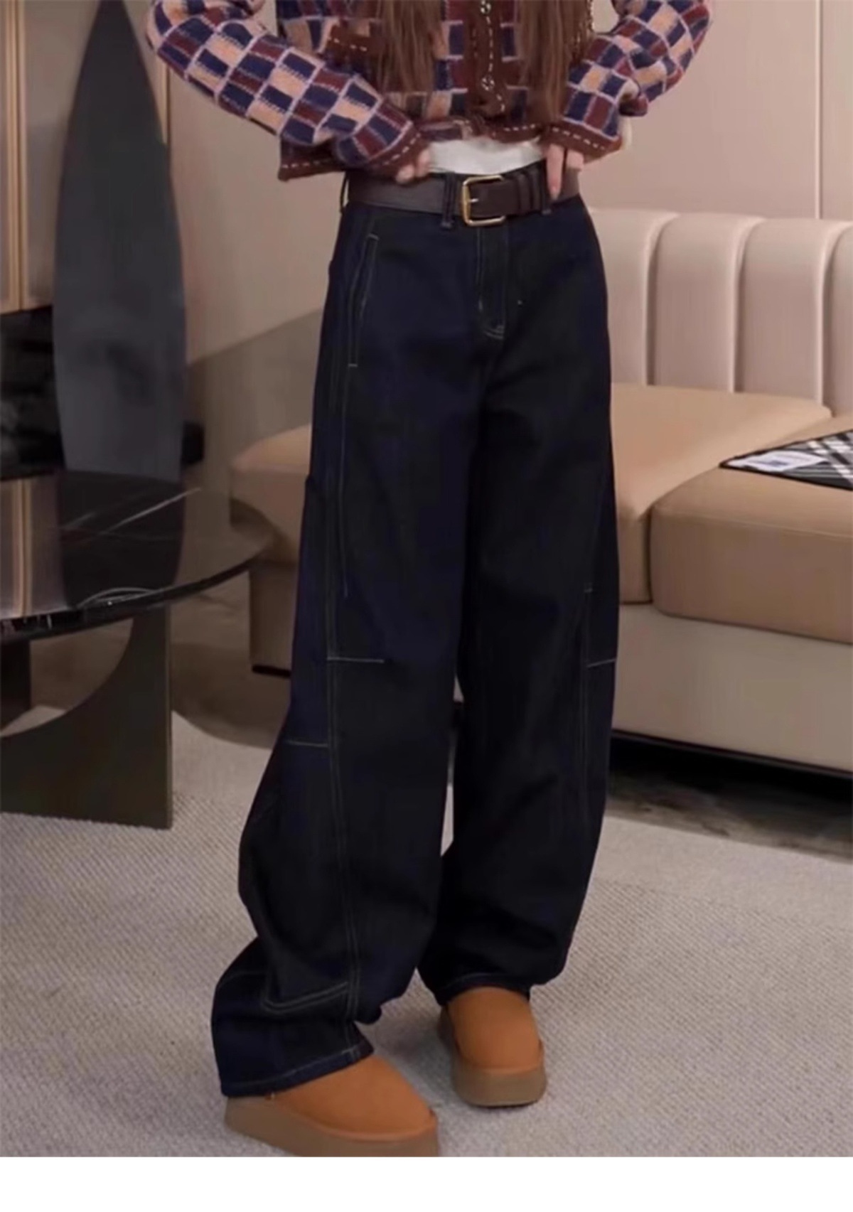 Damen Jeans Mit Hohem Bund Und Fleecefutter Für Den Winter_voghion.com