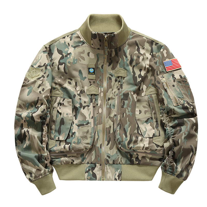 Trajes de herramientas transfronterizas europeos y estadounidenses de bolsillo para hombres chaqueta suelta locomotora al aire libre ropa de vuelo de béisbol retro americana