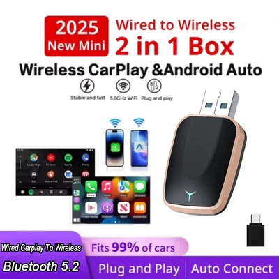 Car-Mounted Wireless Carplay Box Android Auto 2-in-1 Converter