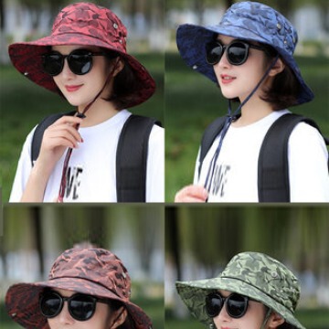 Women's Summer Outdoor Sun Hat Spring and Summer Travel Fashion Sunshade Fisherman Hat Lady UV Protection