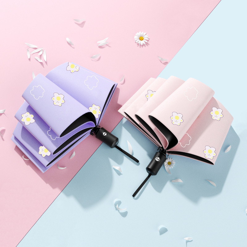 Full-automatic Umbrella Women's Sunscreen and Rain Dual-purpose Sun Umbrella for Students Sunscreen and Ultraviolet Protection Girl's Heart Small Fresh Sun Umbrella