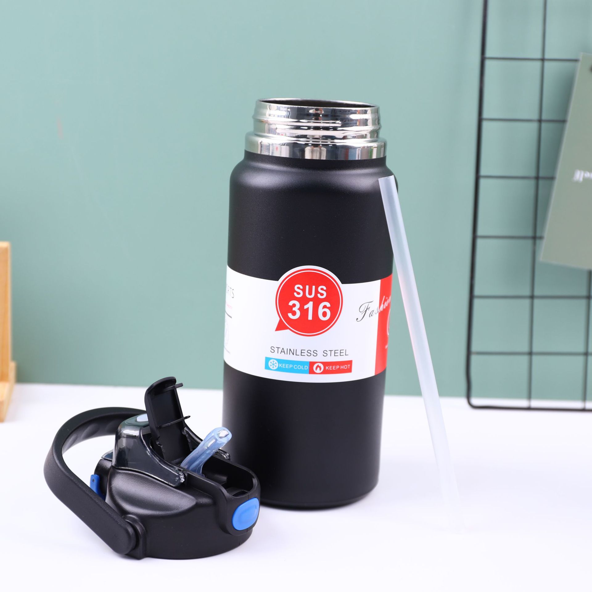 Taza de aislamiento para bebidas de doble mano de alta capacidad al aire libre viaje de montaña 316 soporte personalizado impresión de patrón LOGO