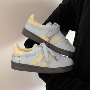 Thick-Soled White Shoes 2025 Spring and Summer New Sneakers Women's Versatile Niche Shoes Cute Pink Embroidered Moral Training Shoes