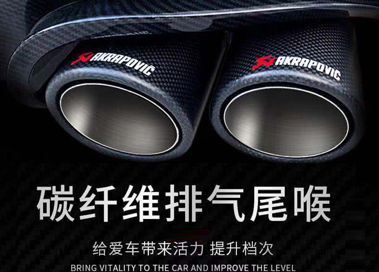 One-To-Two Carbon Fiber Tail Pipe Car Modification Exhaust Pipe Scorpio Tail Mouth Four-To-One Bright Black Tail Cover Decoration Upgrade