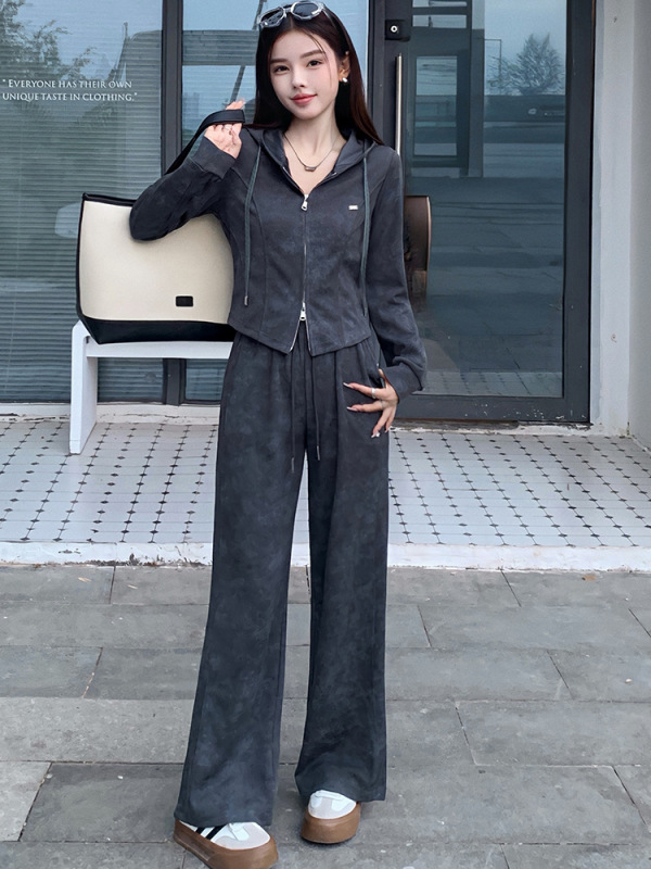 美拉德穿搭独特扎染卫衣套装女春秋2025年超火休闲运动两件套|undefined