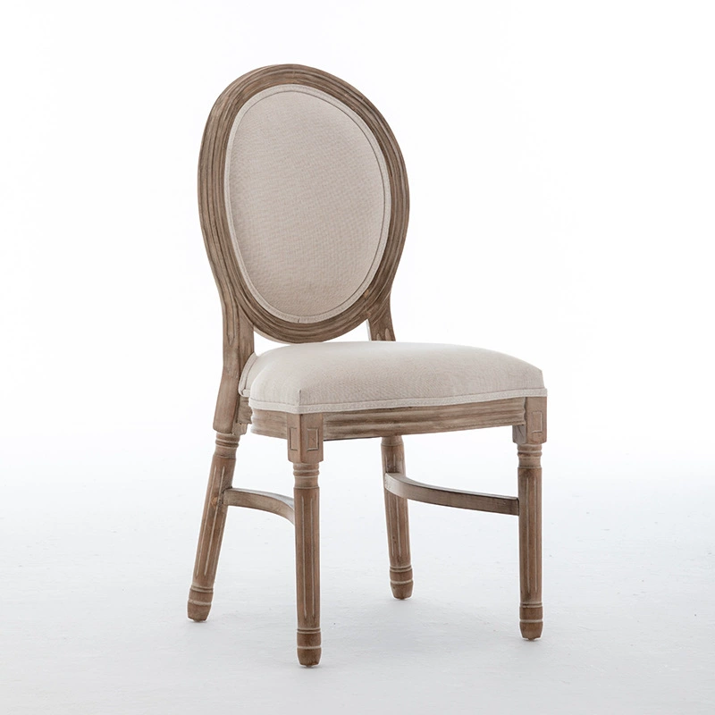 Бытовой обеденный стул из цельного дерева в стиле ретро, табурет со спинкой Louis, Североевропейский Американский простой Сельский Штабелируемый стул