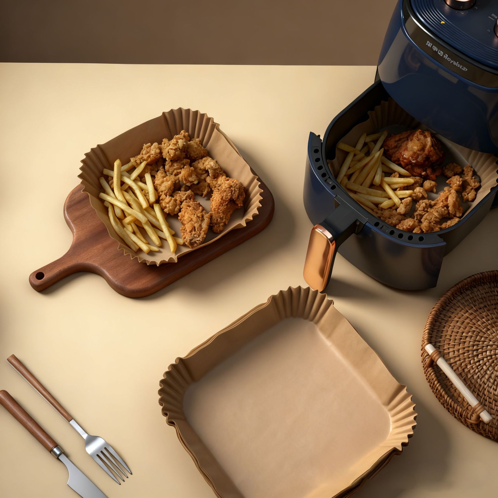 Papel especial para papeleras de aire, papel de absorción de aceite redondo para hornear, papel de silicona de grado alimenticio, papel de almohadilla de alimentos antiadherente, papel mayorista