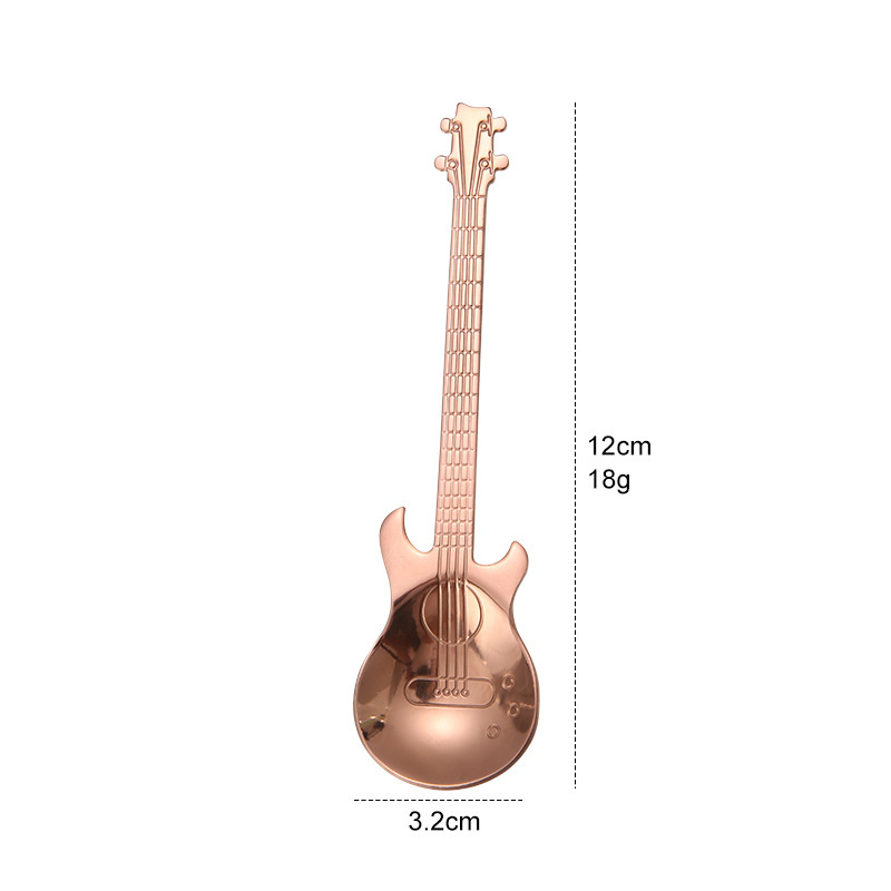 304ステンレスギタースプーンコーヒー攪拌スプーンギタースタイルフレッシュデザートスプーンプレゼント卸売り|undefined
