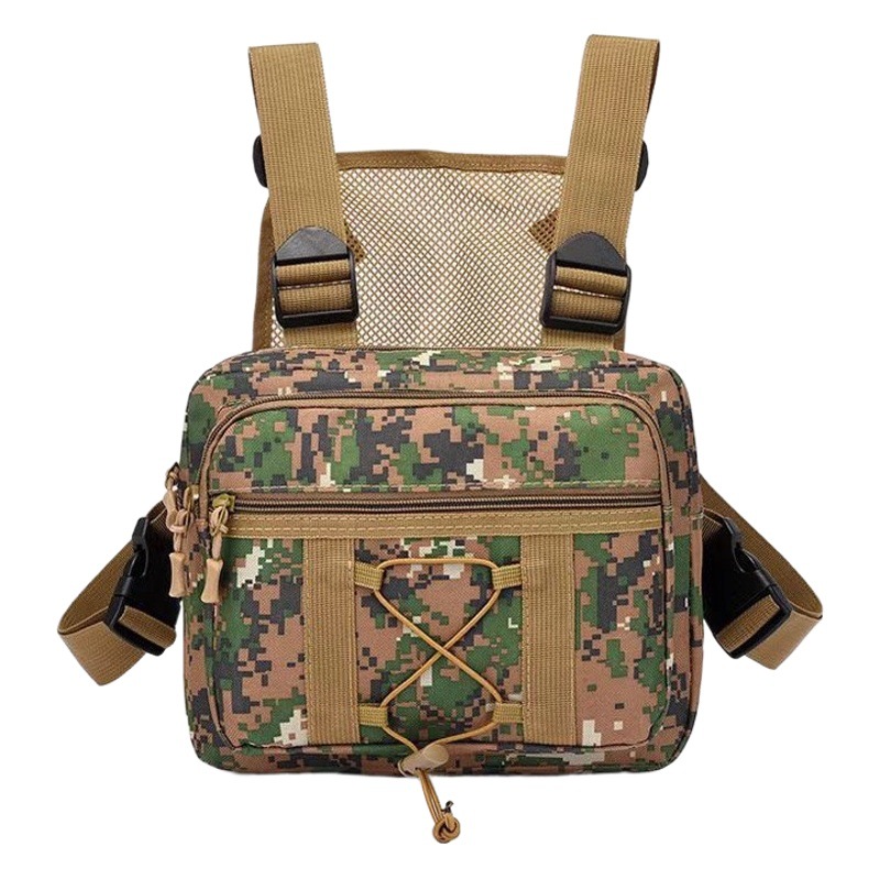 Hanging Bag, Backpack, Tactical Vest Bag, Men's Multi-Functional Workwear, Functional Style, Hip-Hop Trendy Brand Chest Bag, Front Vest, Shoulder Bag
