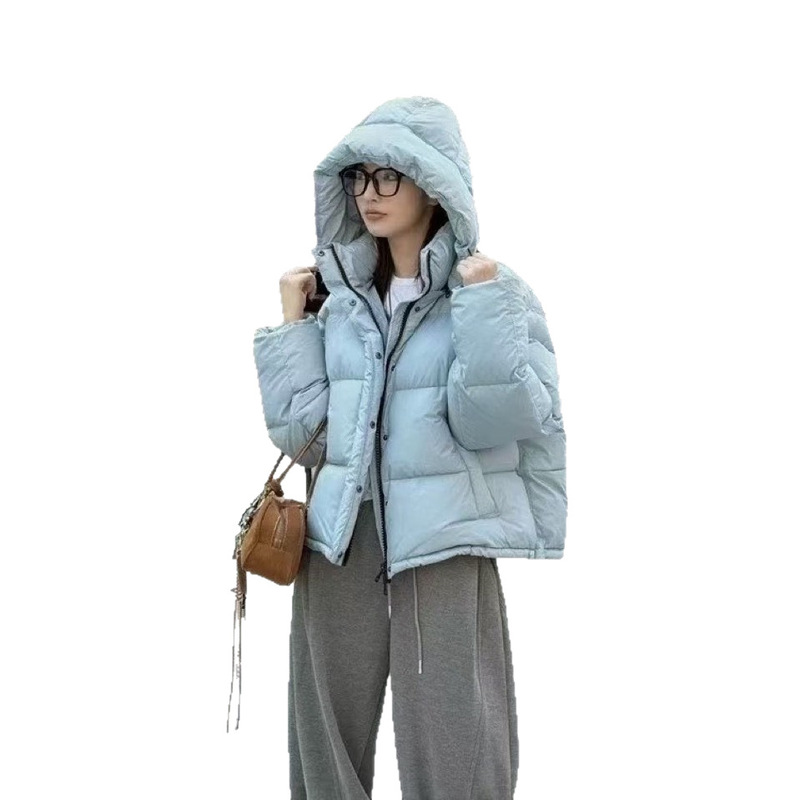 欧货短款羽绒服女90白鸭绒宽松加厚保暖抗寒时尚面包外套潮2025新|undefined