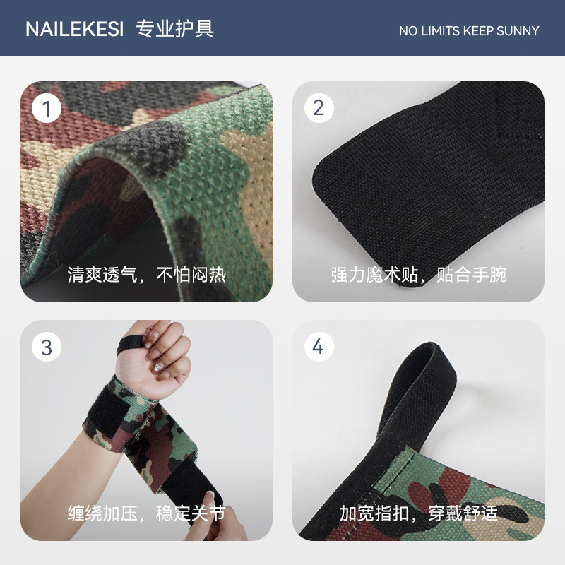 Protector de muñeca deportivo anti-esguince para hombres succión de sudor ventilación fitness limpieza de sudor vendaje antideslizante profesional entrenamiento de fuerza cinta de asistencia