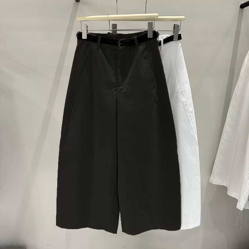 2025秋季韩版洋气九分弯刀阔腿裤女高腰简约气球裤百搭显瘦休闲裤|undefined