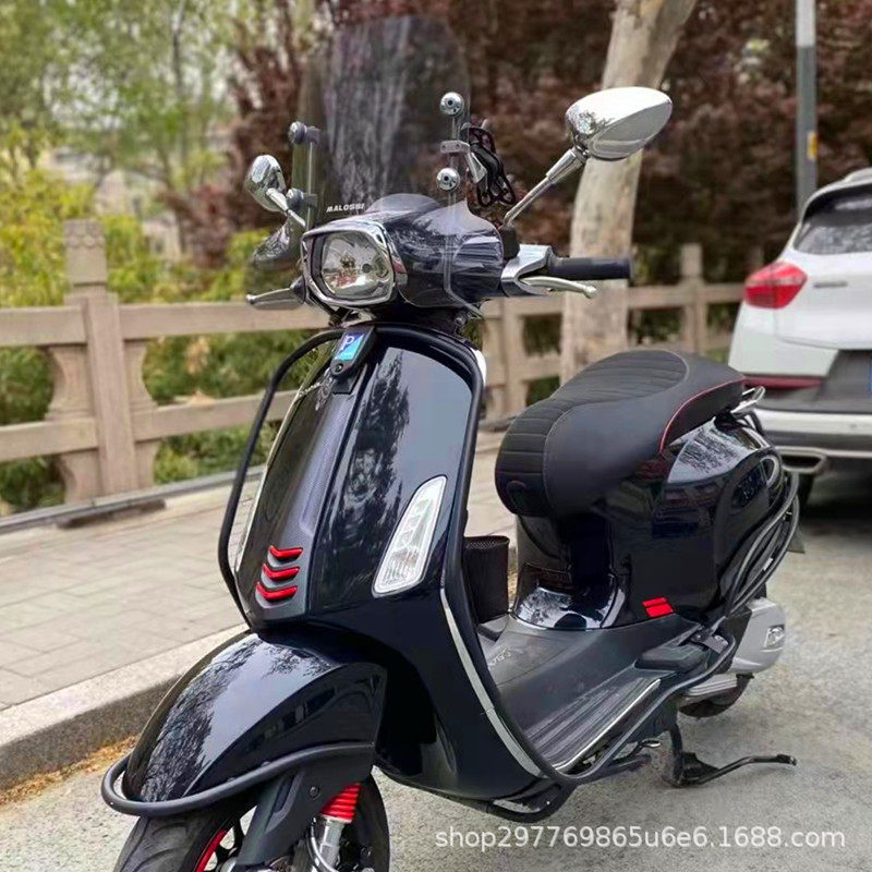 Original genuine Vespa Spring Sprint 150 GTS300 rear bumper black electroplated guardrail