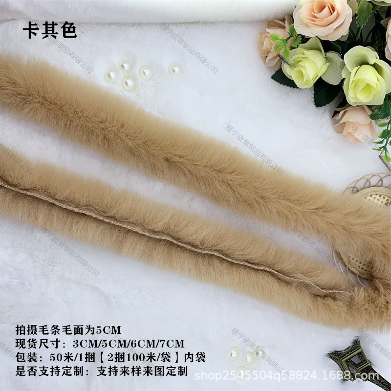 Tiras de piel sintética tipo conejo para decoración de ropa hanfu capas y accesorios textiles venta al por mayor