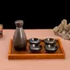 ↤↤↤3 two grays, one pot, four cups + tray↦↦↦