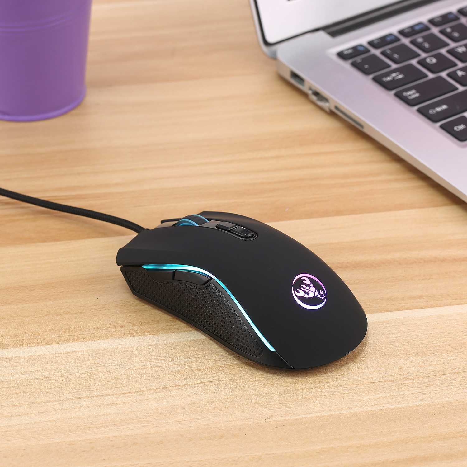 New 61keys wired keyboard set illuminated gaming mouse office game keybaord_voghion.com