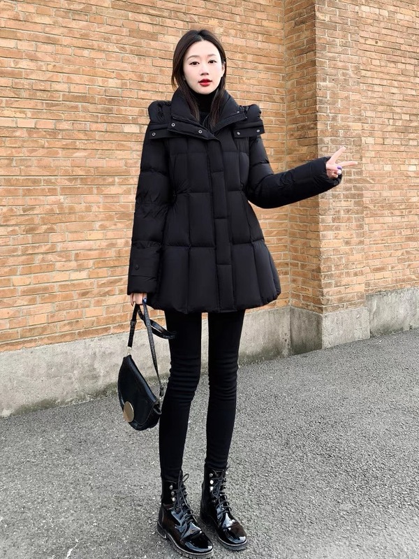 可拆卸白鸭绒羽绒服女2025年冬季新款大码女装中长款外套宽松外套|undefined