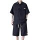 Summer Ice Silk Shirt Suit for Boys, Loose Shirt and Shorts, Handsome Matchinginging Youth Fashion Casual Two-piece Set