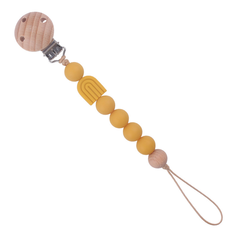 Nuevo bebé suministros de dibujos animados melocotón corazón Haya clip creativo DIY Daisy Arco Iris silicona pegamento mordedura cadena del pezón