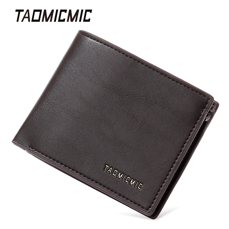 Taomicmic Casual Short Men's Wallet High-End Pu Leather Cross-Border Simple Retro Coin Card Holder