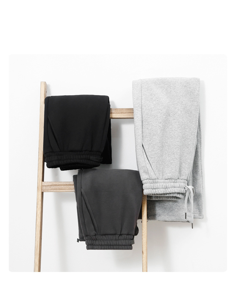 登爵男装2022秋季新款 350g重厚实宽松休闲抽绳束脚裤男