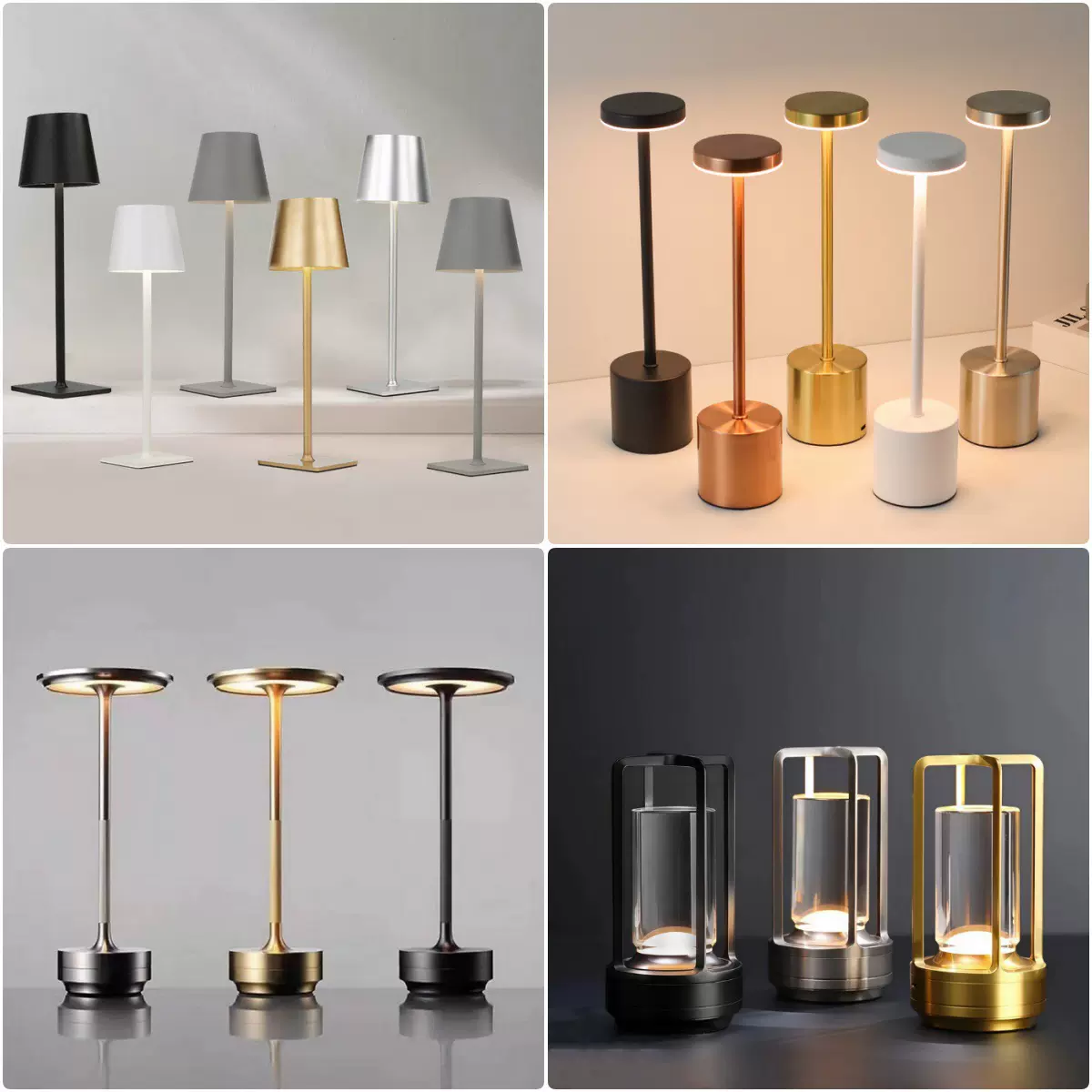 跨境摆件酒吧台露营床头氛围小夜灯 LED全铝充电触摸装饰USB台灯