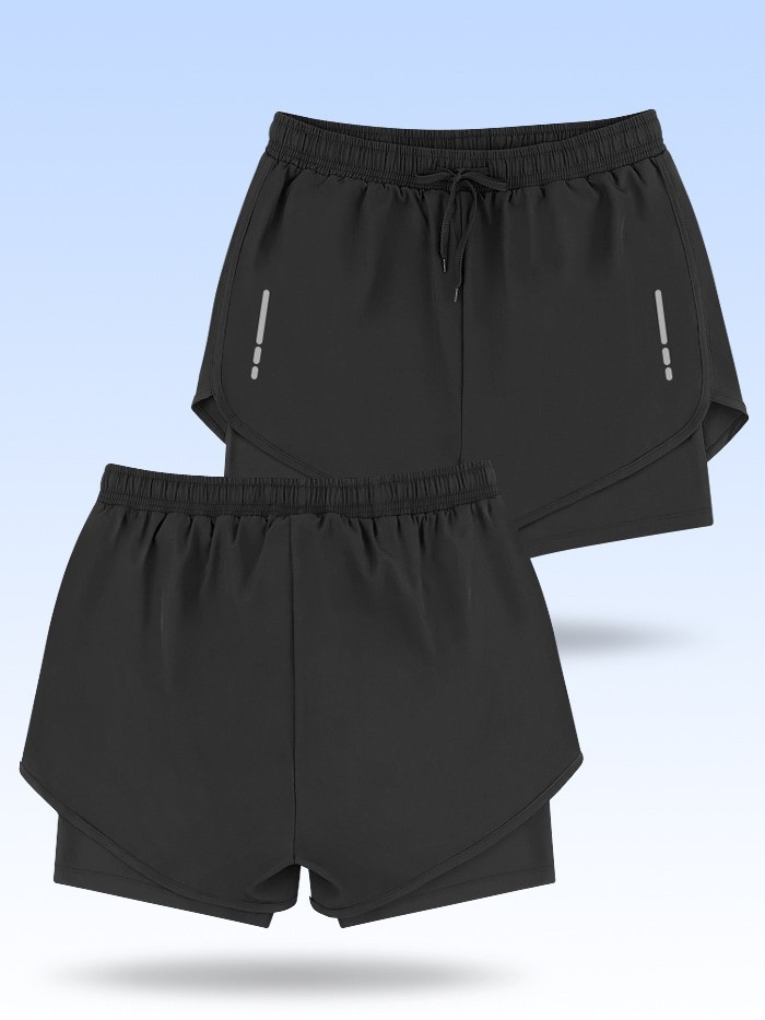 Traje de baño para hombres, secado rápido, entrenamiento y running, estilo playero, doble capa y antideslizante, venta al por mayor