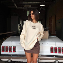 亚马逊跨境2025秋冬新款慵懒风垂坠感休闲百搭潮牌圆领套头毛衣女