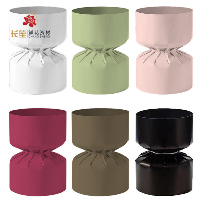 新纯色一体式小香风定型片鲜花包装材料圆形花束包花神器花店资材